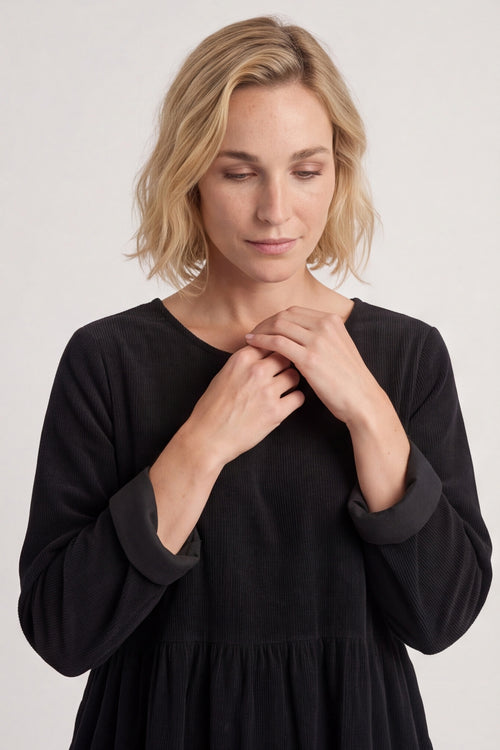 Sheena Needlecord Dress Black – image 4 of 6
