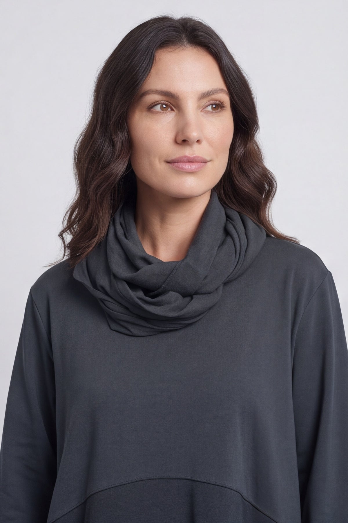 Rizo Snood Cotton Dress Charcoal – image 4 of 6