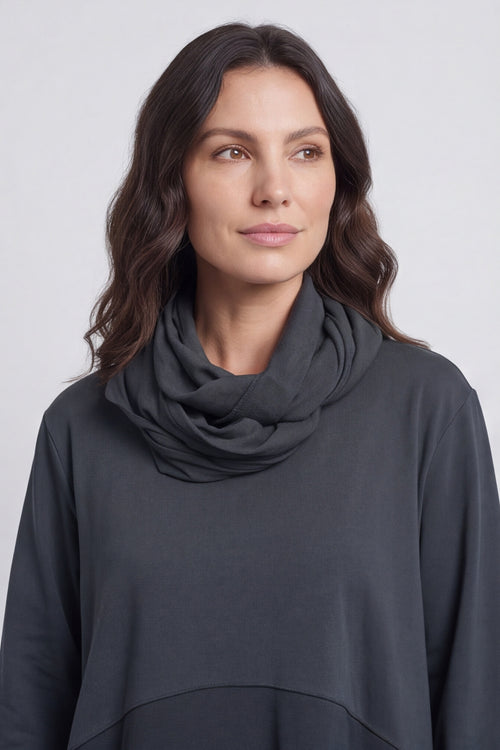 Rizo Snood Cotton Dress Charcoal – image 4 of 6