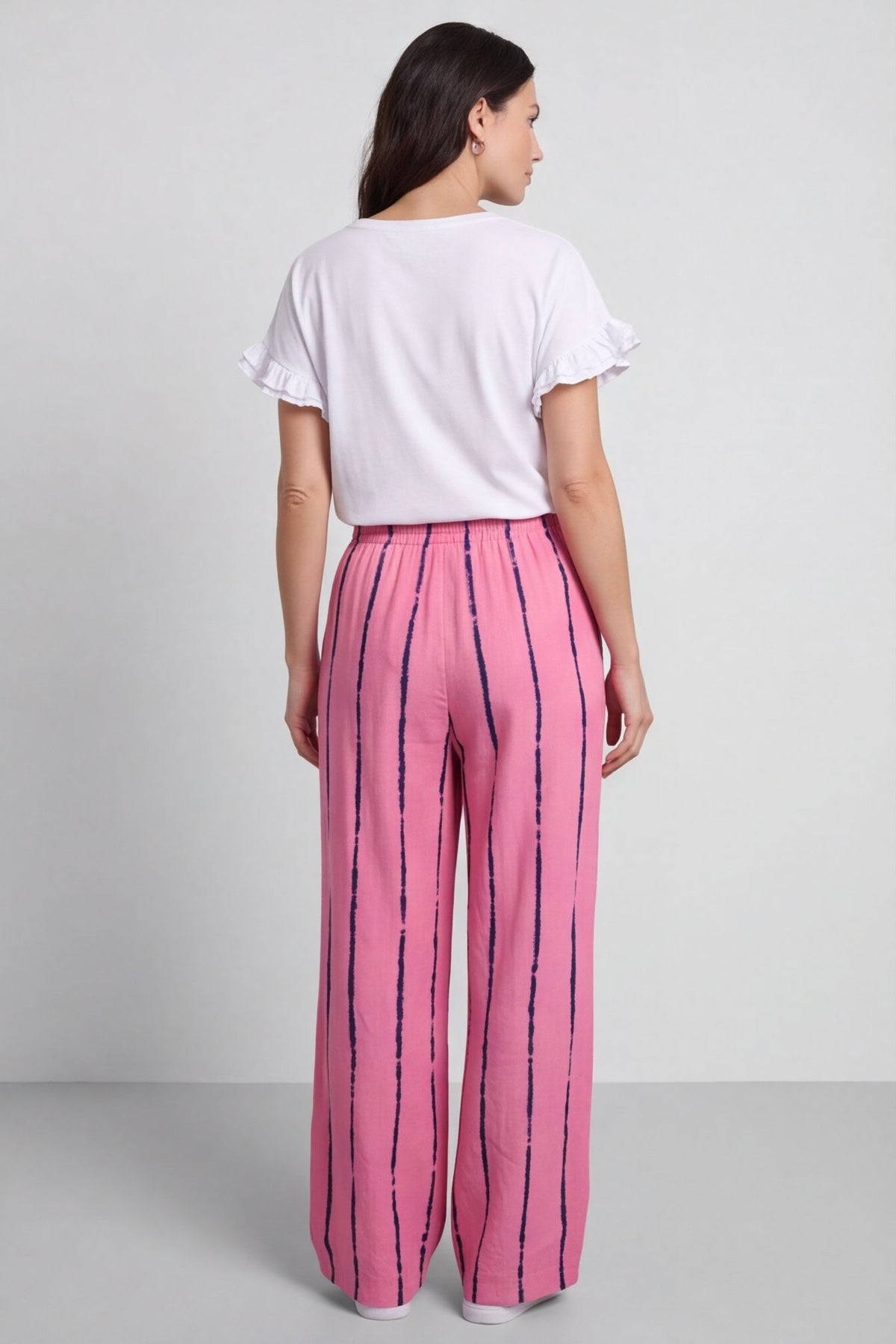 Chelle Stripe Linen Trousers Fuchsia – image 4 of 6