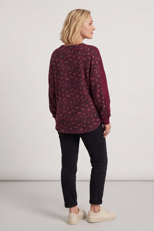 Nicky Leopard Print Cotton Top Burgundy – image 3 of 5