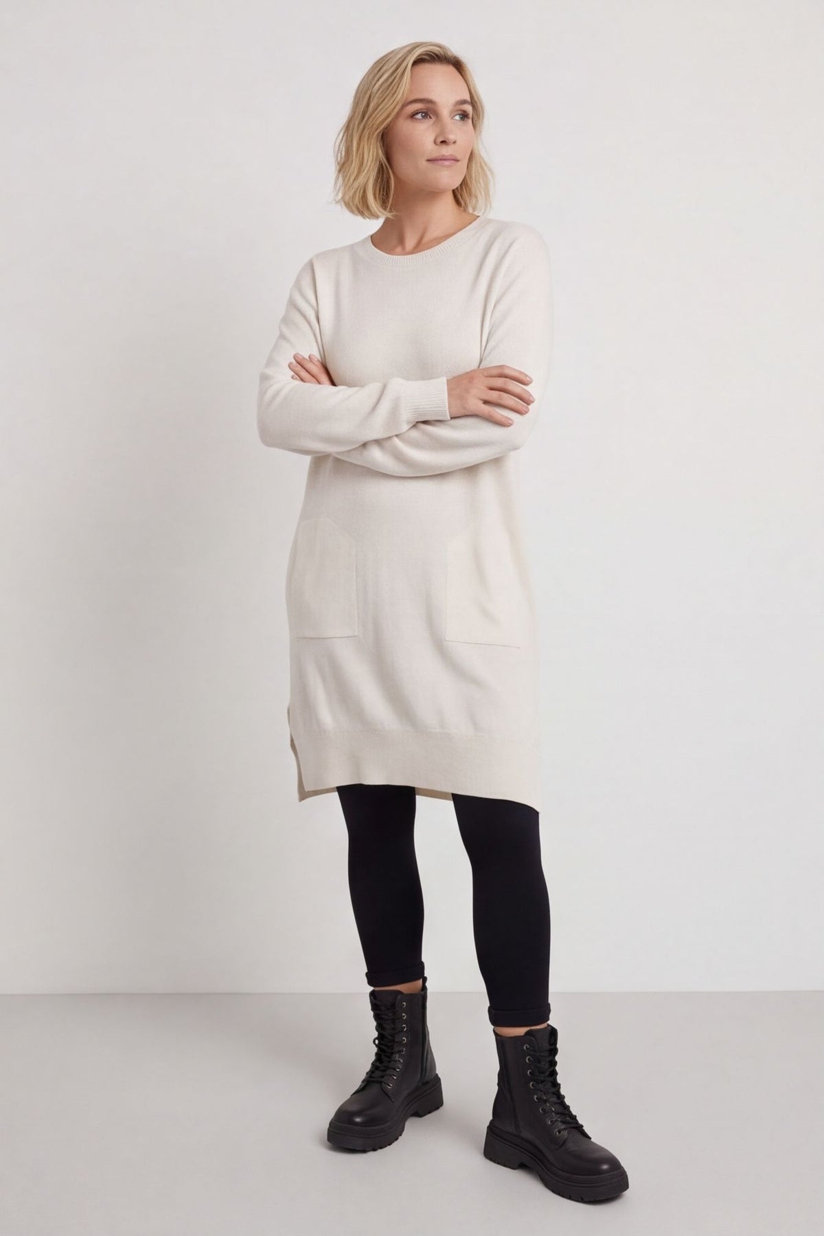 Elisa Pocket Knitted Tunic Stone – image 4 of 6