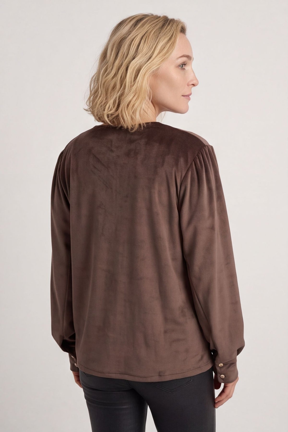 Rhona Bow Front Top Cocoa – image 4 of 6