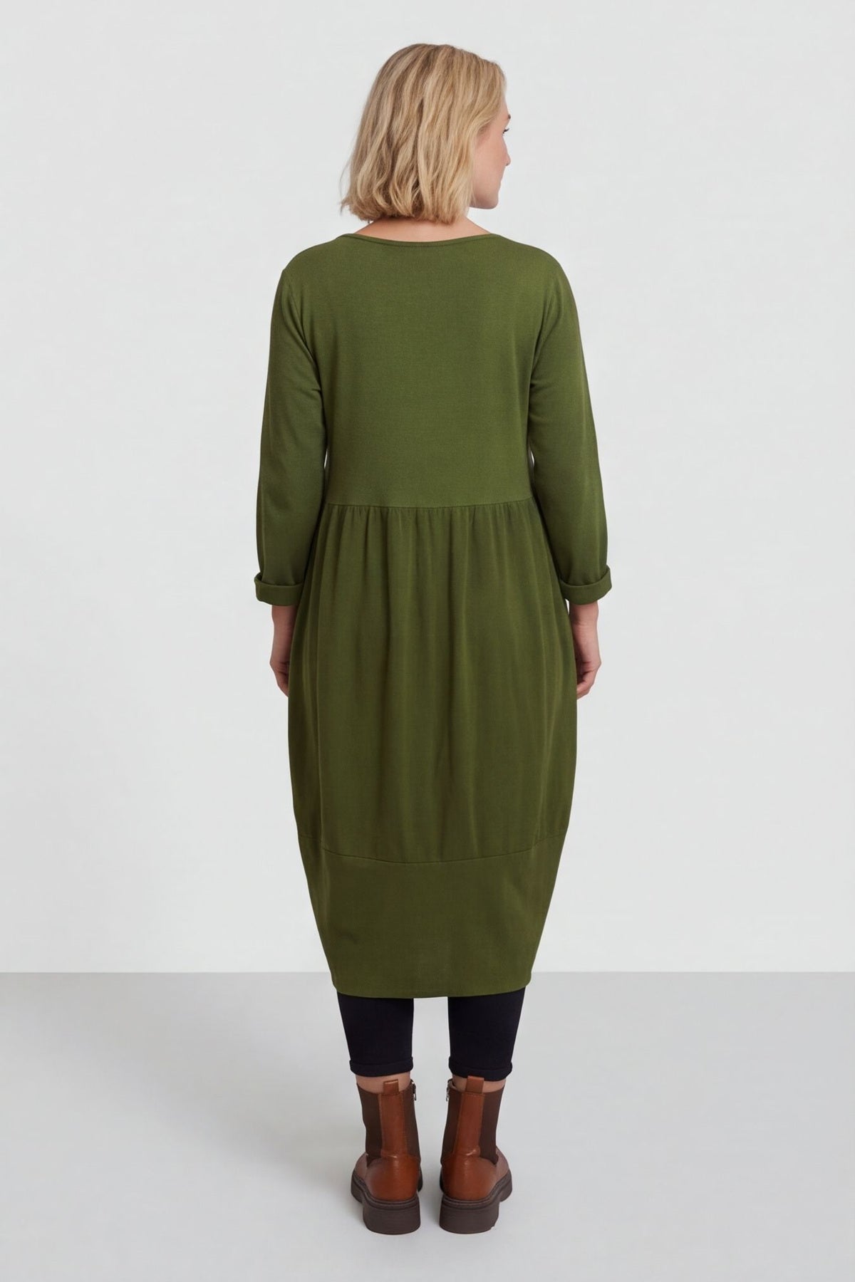 Regana Cotton Dress Olive – image 3 of 5