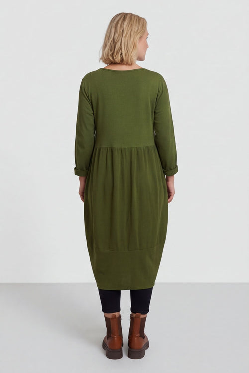 Regana Cotton Dress Olive – image 3 of 5
