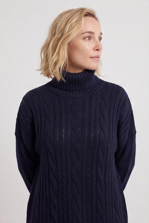 Moira Polo Knitted Jumper Navy – image 4 of 6