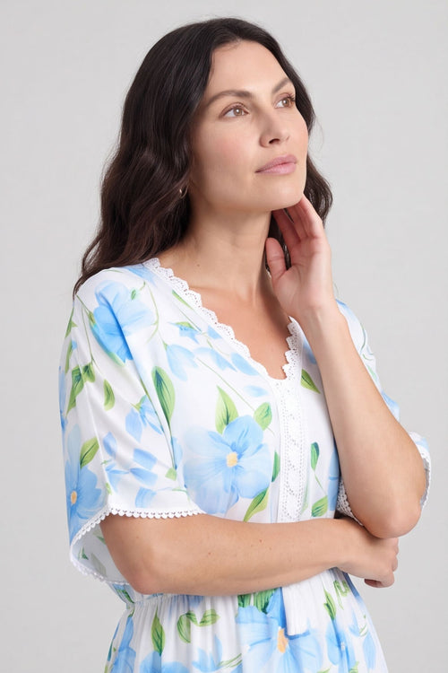 Amyla Floral Print Dress Light Blue – image 4 of 6