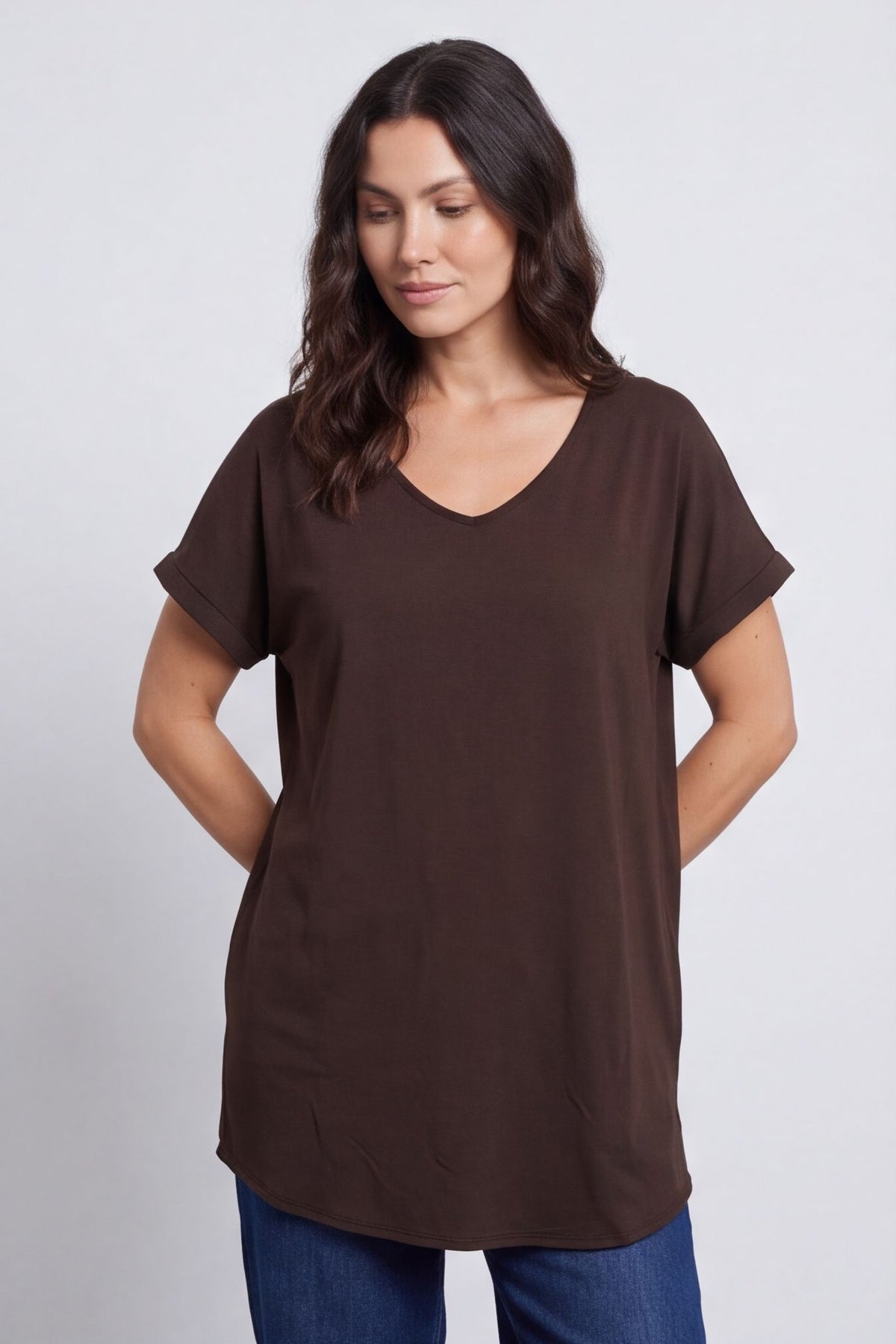 Porthcurno Tie Back Cotton Top Cocoa – image 4 of 5