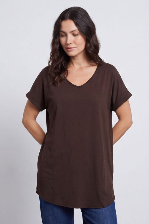 Porthcurno Tie Back Cotton Top Cocoa – image 4 of 5