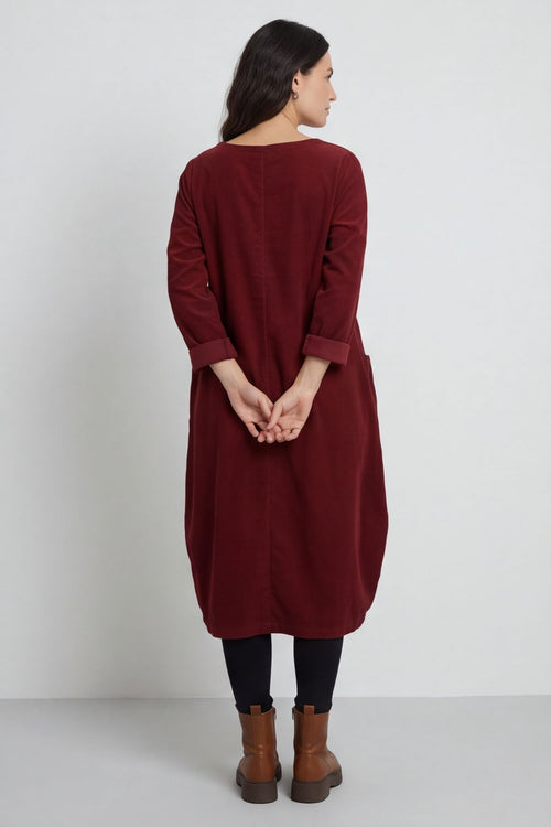 Liora Needlecord Dress Wine – image 4 of 6