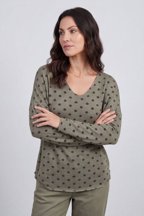 Lola Relaxed Polka Dot V-Neck Top – image 4 of 6