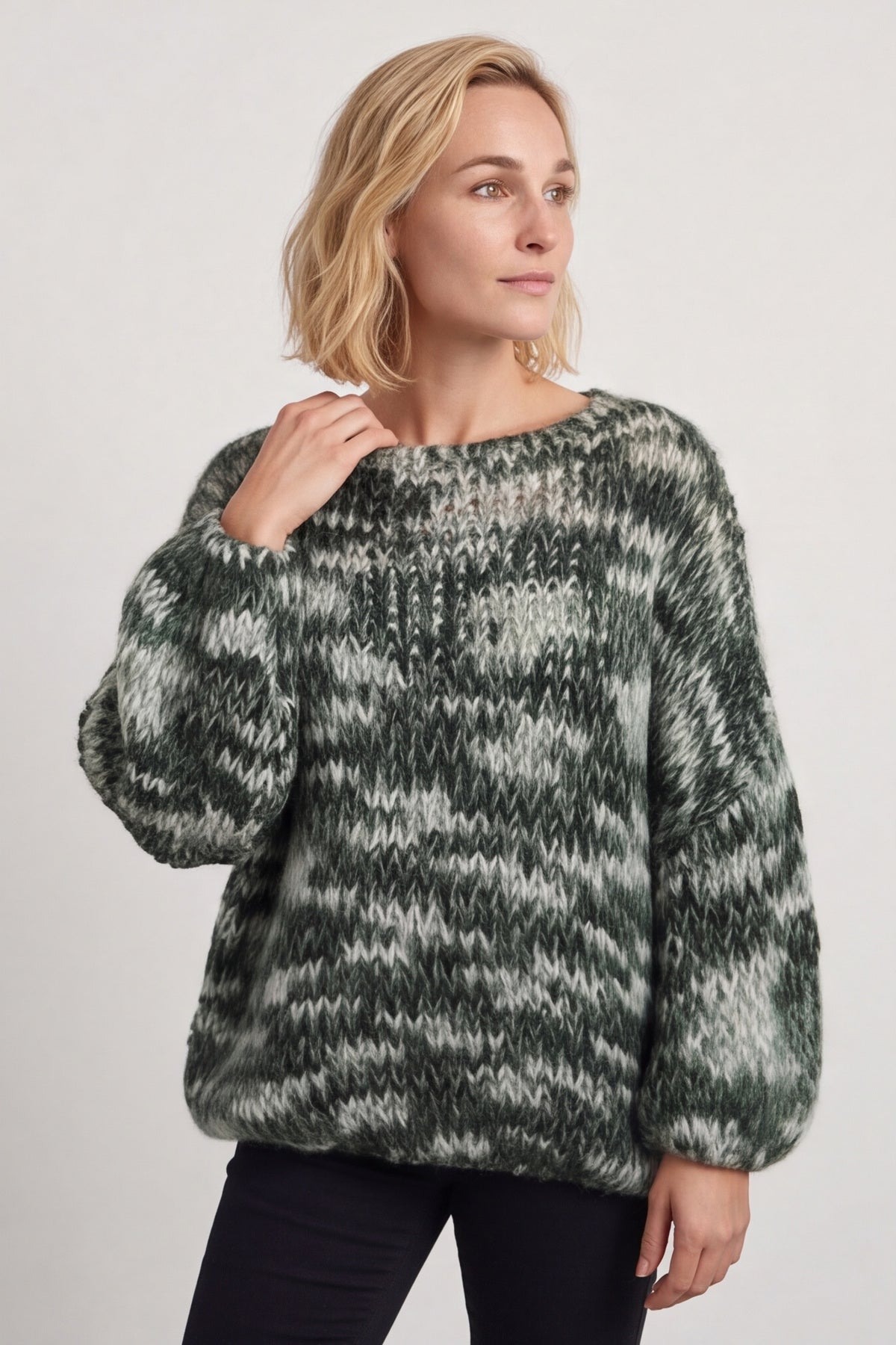 Leatrice Knitted Jumper Bottle Green – image 4 of 5