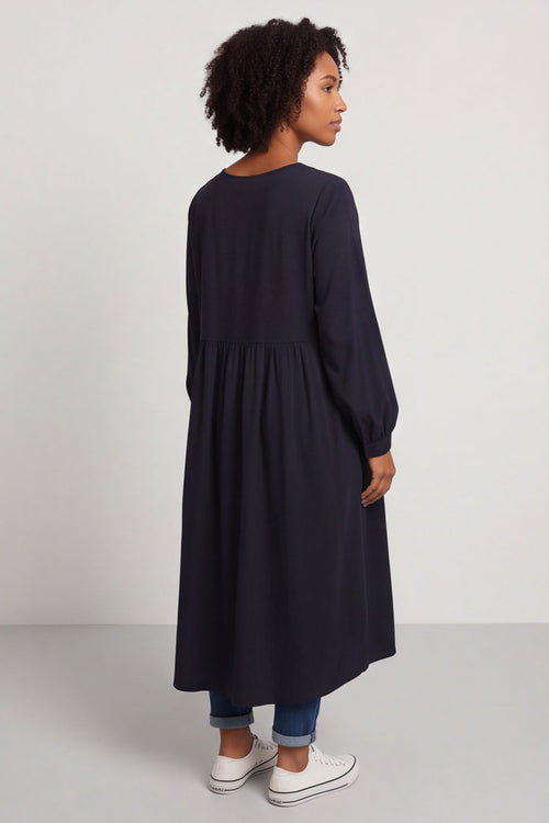 Eliza Cotton Dress Navy – image 4 of 6