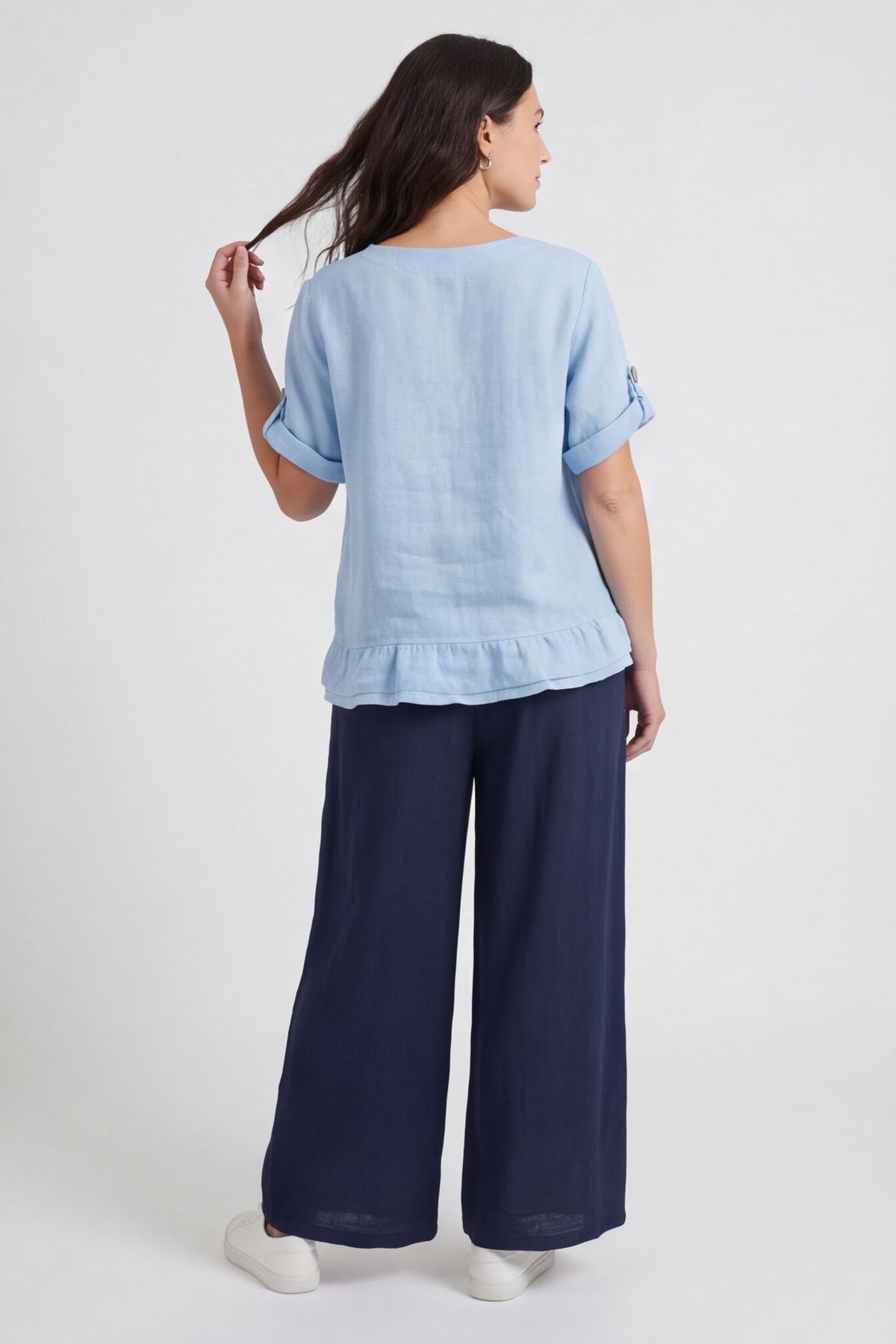 Athena Wide Leg Trousers Navy – image 2 of 4