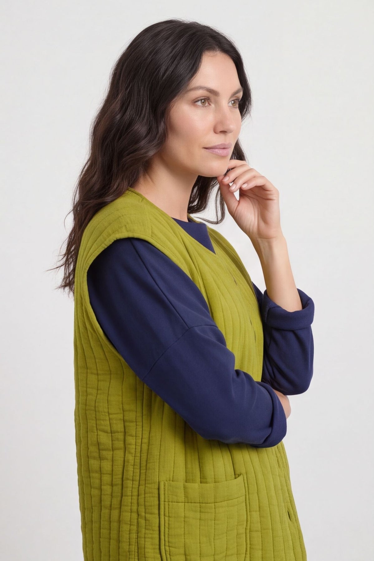 Agatha Cotton Padded Gilet Moss – image 4 of 6
