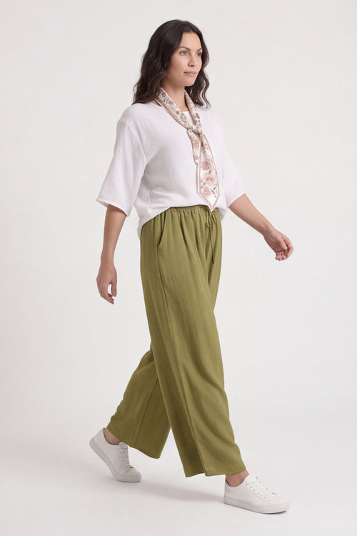 Athena Wide Leg Trousers Khaki – image 4 of 6