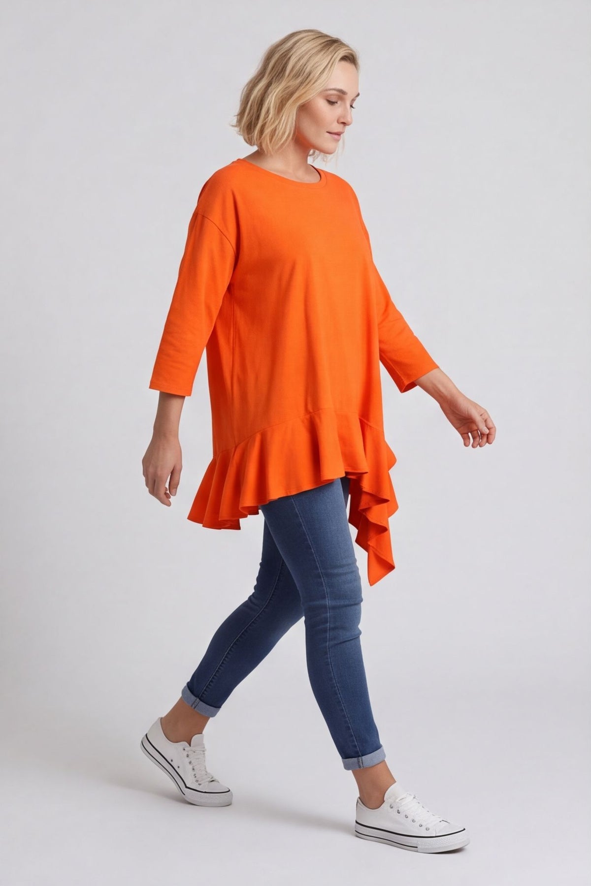 Carey Frill Cotton Top Orange – image 4 of 6