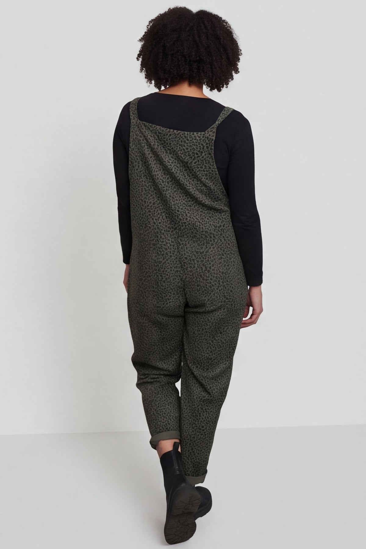 Pabo Leopard Needlecord Dungarees Khaki – image 3 of 4