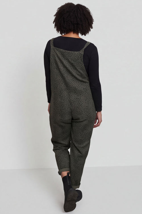Pabo Leopard Needlecord Dungarees Khaki – image 3 of 4