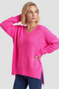 Bo Slouch V-Neck Jumper Fuchsia – image 5 of 5