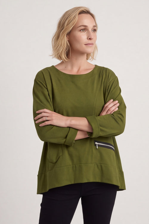 Laurissa Cotton Top Olive – image 5 of 5