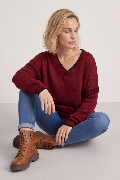 Emma Knitted Jumper Wine – image 4 of 5