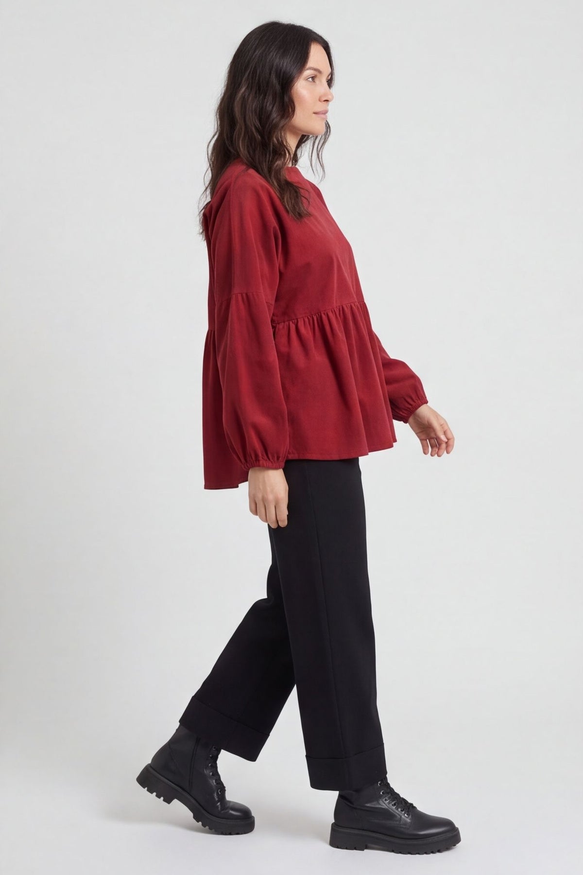 Geraldine Needlecord Top Wine – image 5 of 6