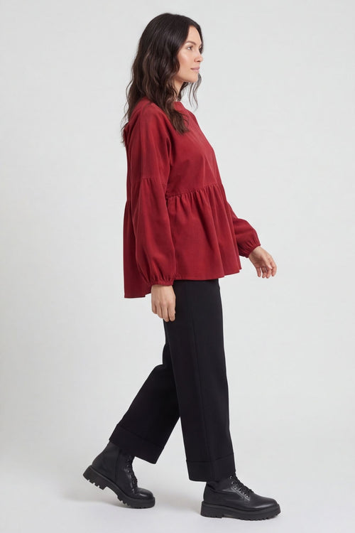 Geraldine Needlecord Top Wine – image 5 of 6