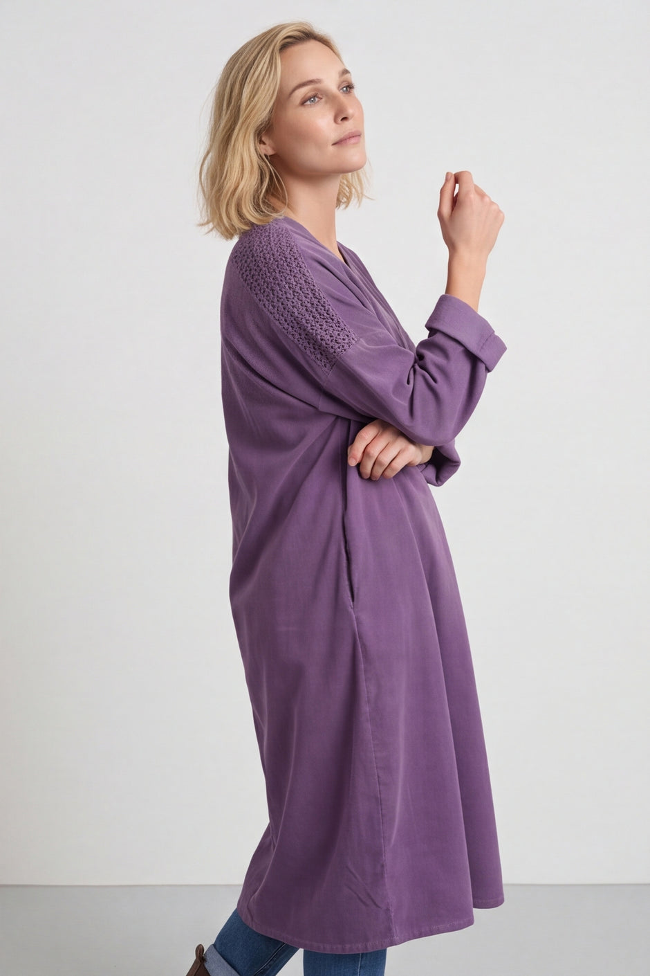 Terrie Needlecord Dress Purple – image 5 of 6