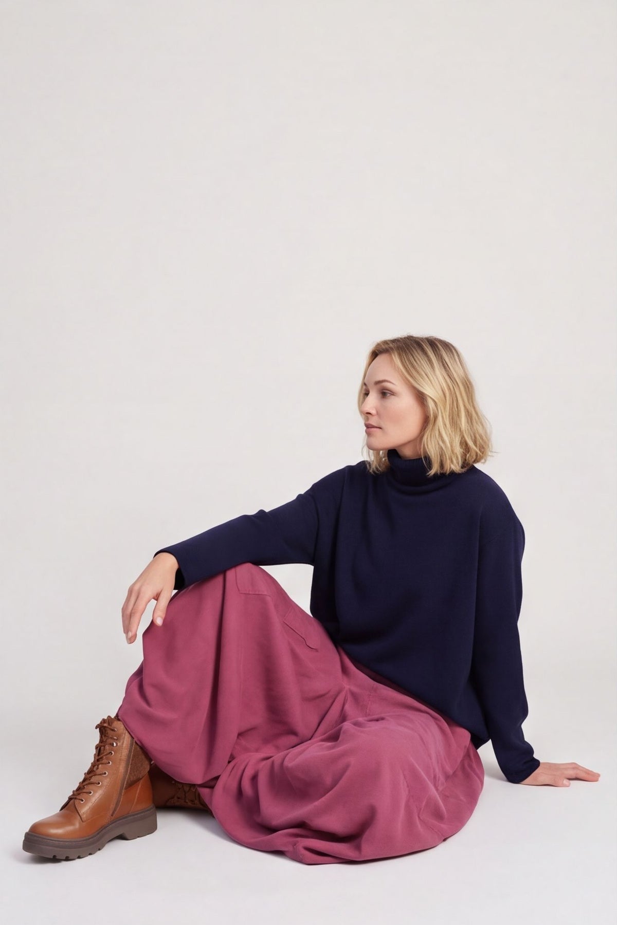 Orla Needlecord Parachute Skirt Plum – image 5 of 5
