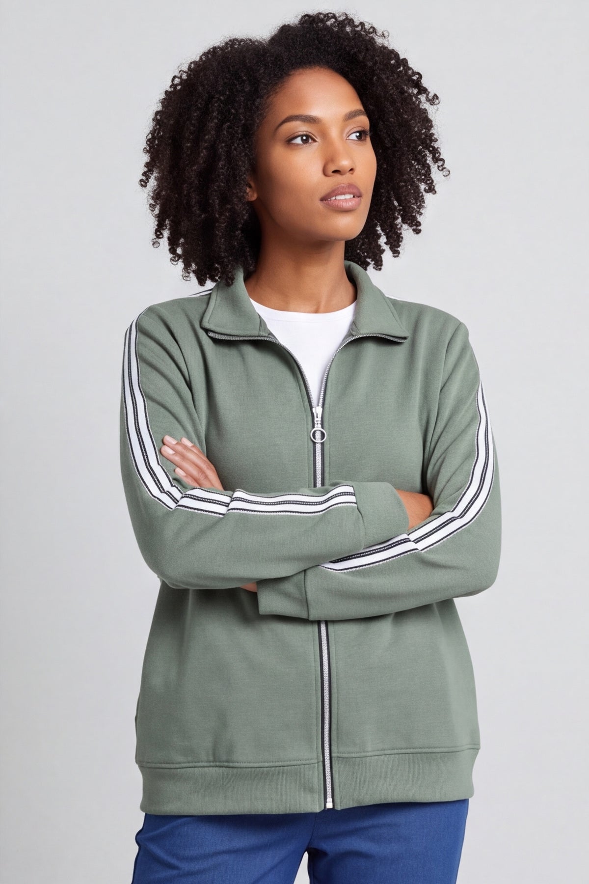 Safiya Zip Jacket Khaki – image 5 of 5