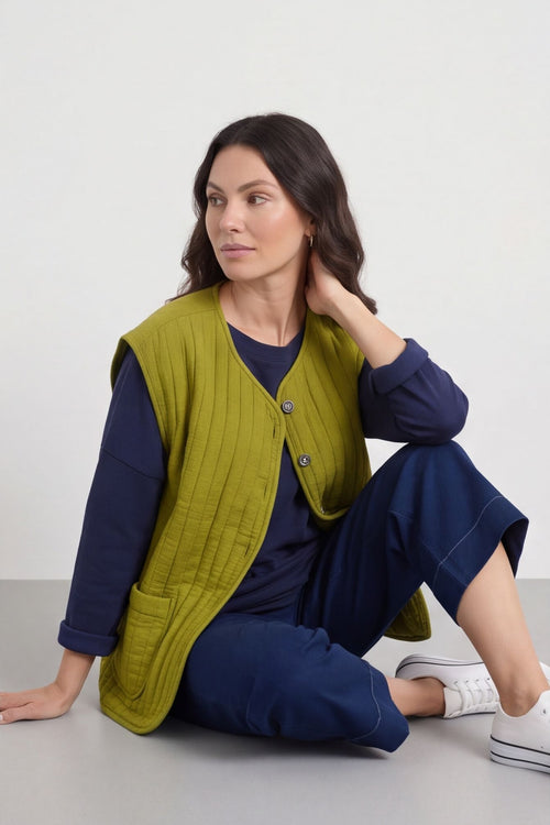 Agatha Cotton Padded Gilet Moss – image 5 of 6