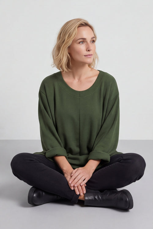 Beverley Oversize Knitted Top Khaki – image 5 of 6