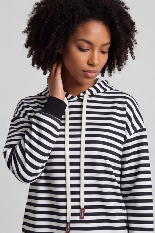 Selena Stripe Hooded Top Black – image 5 of 6