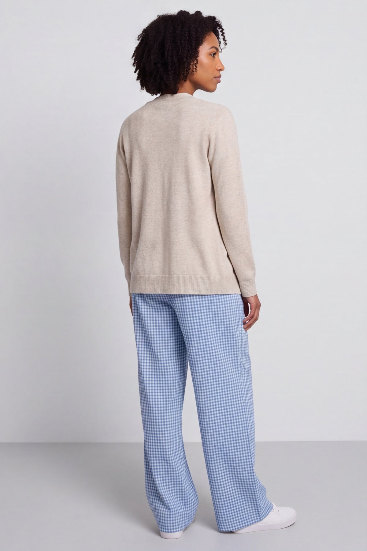 Cataleya Gingham Cotton Trousers Powder Blue – image 5 of 6