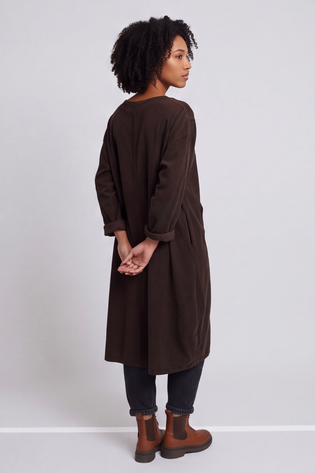 Laurie Needlecord Dress Cocoa – image 5 of 6