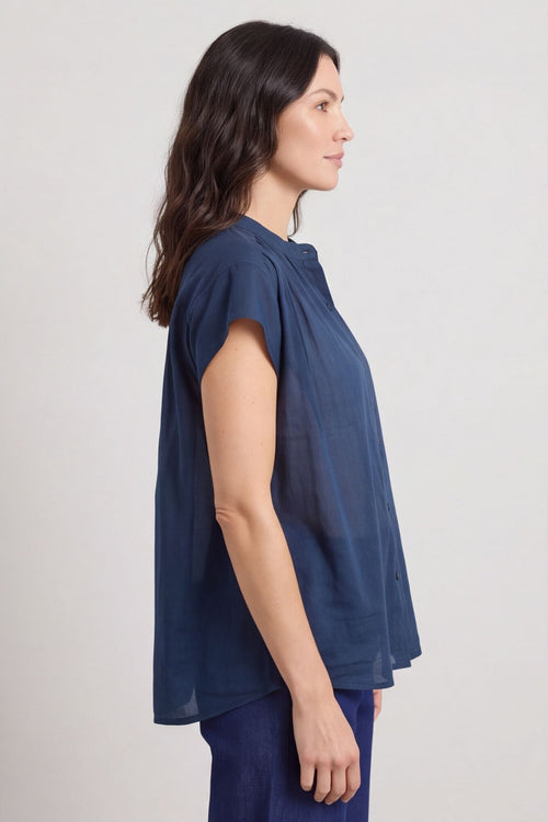 Irena Cotton Blouse Navy – image 5 of 6
