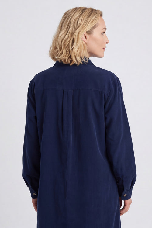 Dezi Needlecord Shirt Dress Navy – image 5 of 6