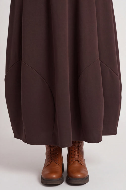 Georgetta Belted Cotton Skirt Cocoa – image 5 of 6