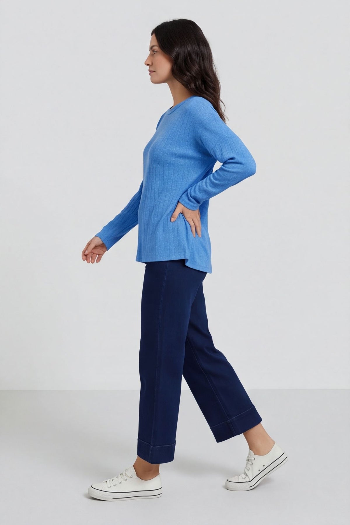 Sierra Sparkle Stripe Knitted Top Cobalt – image 3 of 4