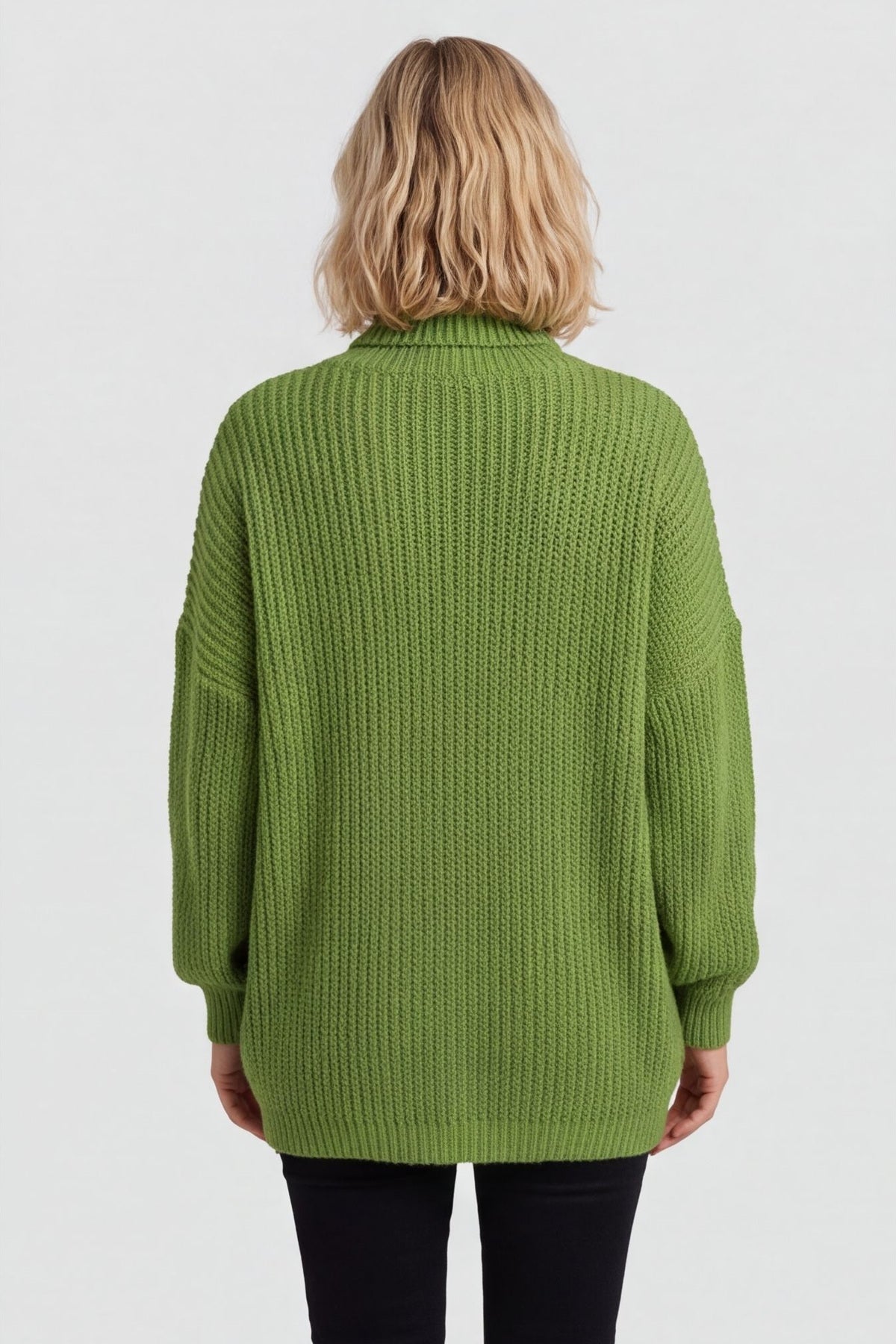 Apres Ski Polo Neck Jumper Olive – image 4 of 5