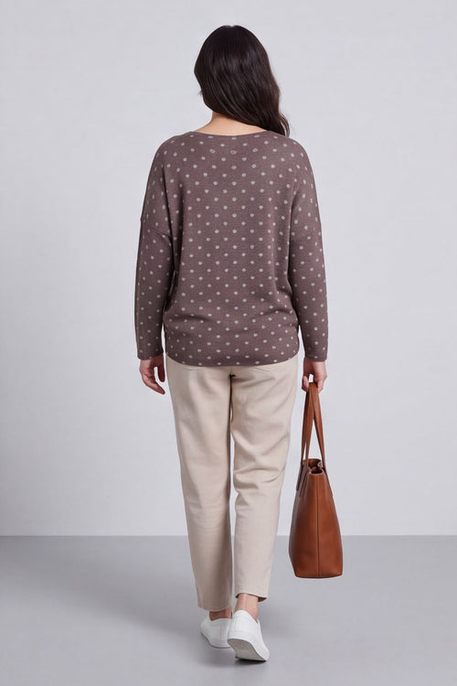 Lola Relaxed Polka Dot V-Neck Top – image 4 of 5