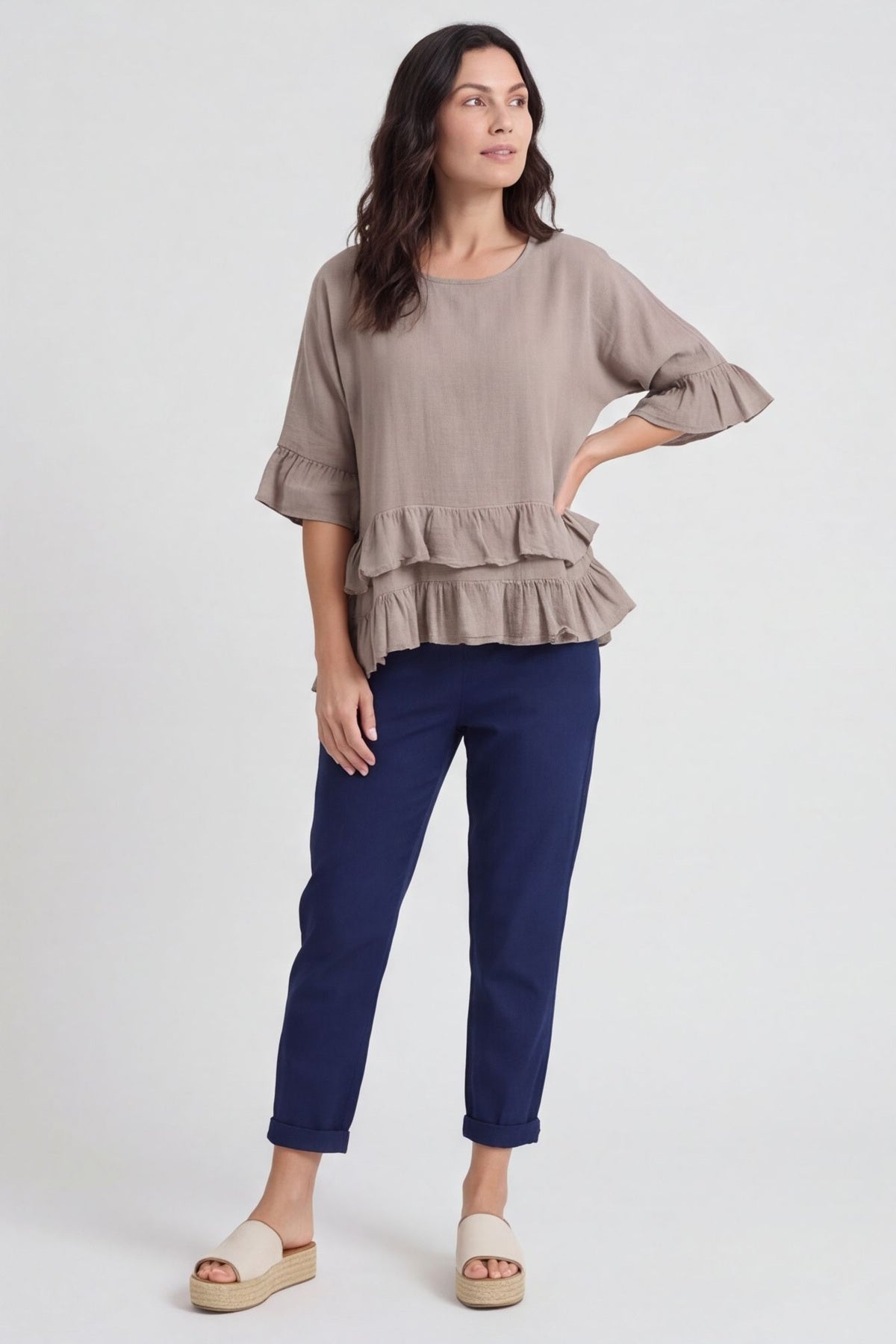Allena Frill Top Mocha – image 5 of 6