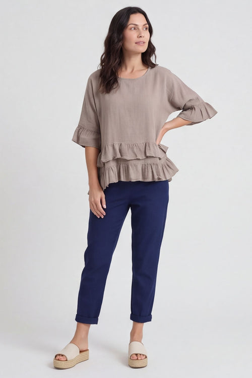Allena Frill Top Mocha – image 5 of 6
