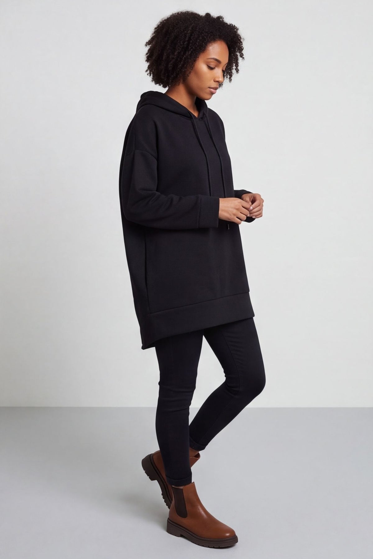 Jaylen Hooded Cotton Top Black – image 5 of 6