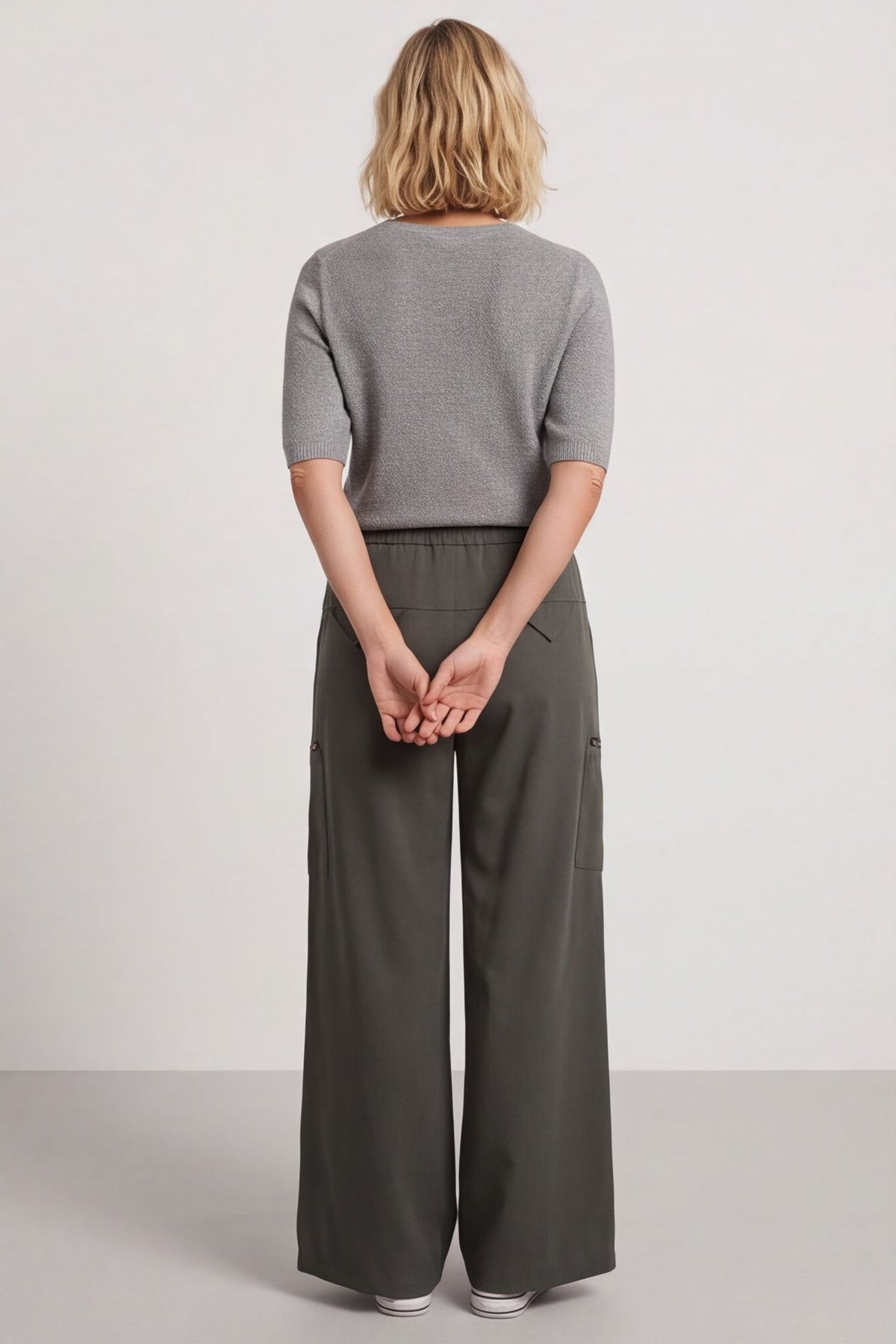 Opaline Zip Pocket Cotton Trousers Khaki – image 5 of 5