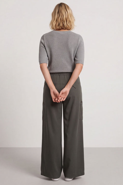 Opaline Zip Pocket Cotton Trousers Khaki – image 5 of 5