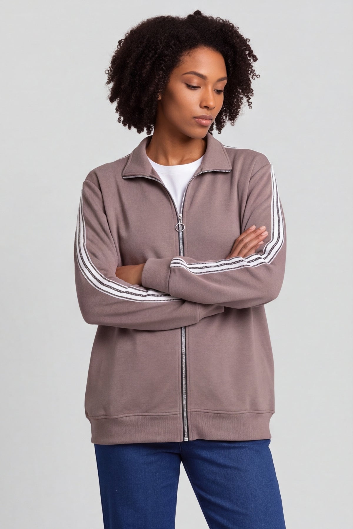 Safiya Zip Jacket Mocha – image 5 of 5