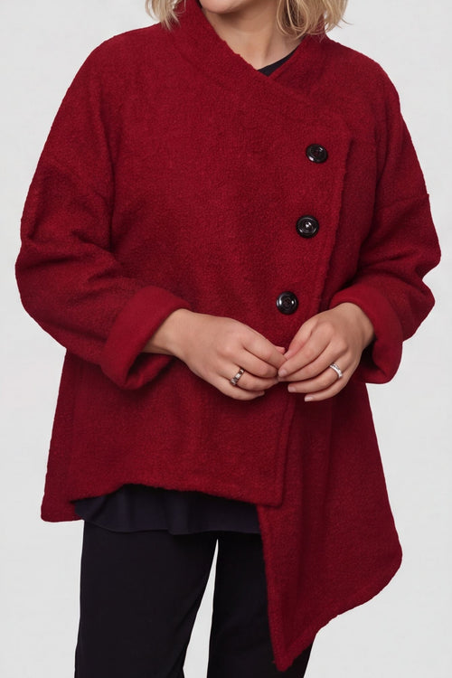 Shona Boucle Jacket Wine – image 5 of 5