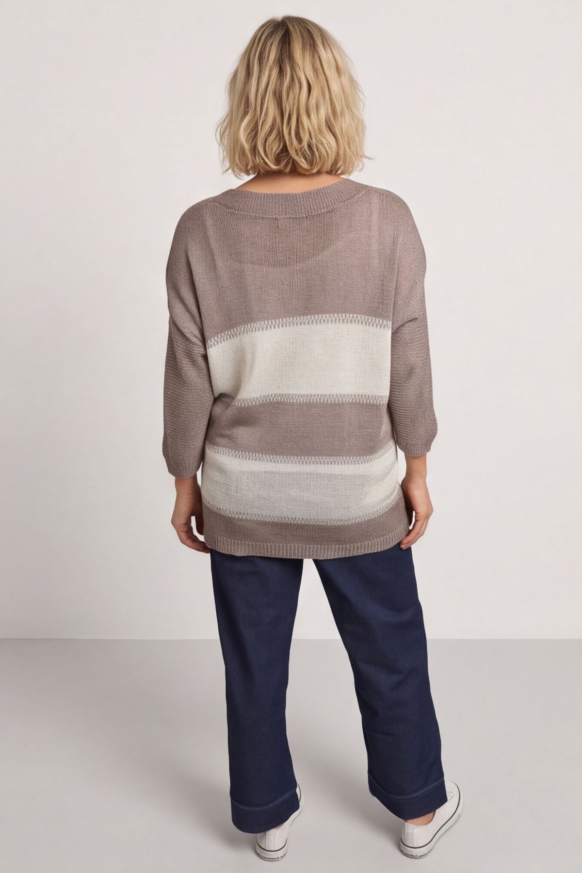 Davena Stripe Knit Top Mocha – image 5 of 6